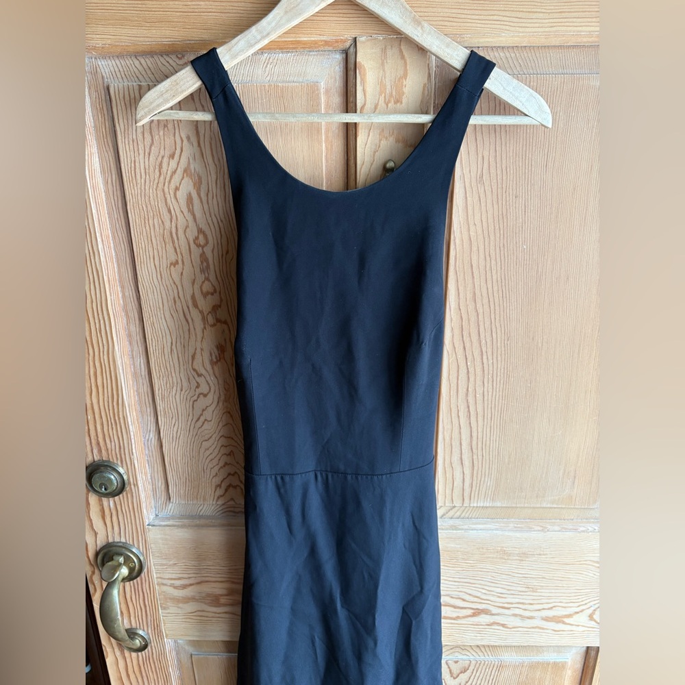Vintage Silk Blend Armani Collezioni Black Crossback Dress Size 10 - Picture 3 of 6